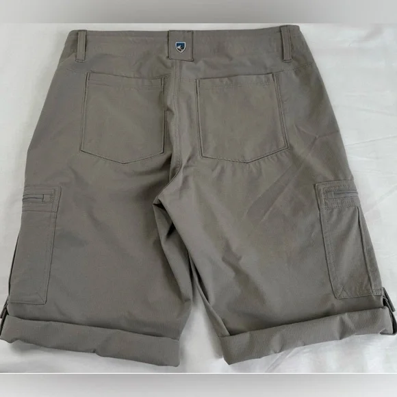 Kuhl Womens Horizn Shorts Size 6 Roll Hem Zip Pockets Hiking Outdoor Grey Khaki - Picture 3 of 14
